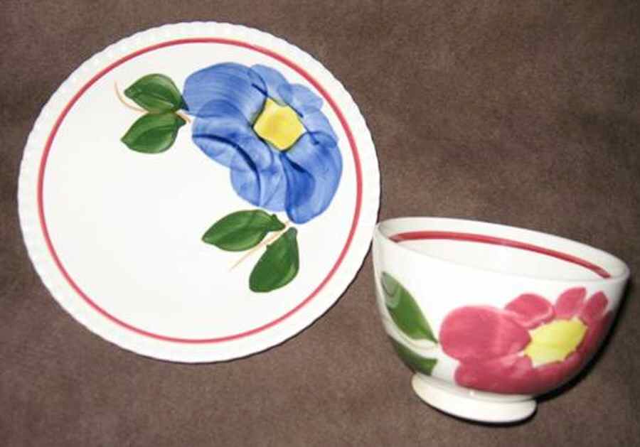 Pom Pom Footed Cup & Saucer Set by Blue Ridge Southern Pottery-1