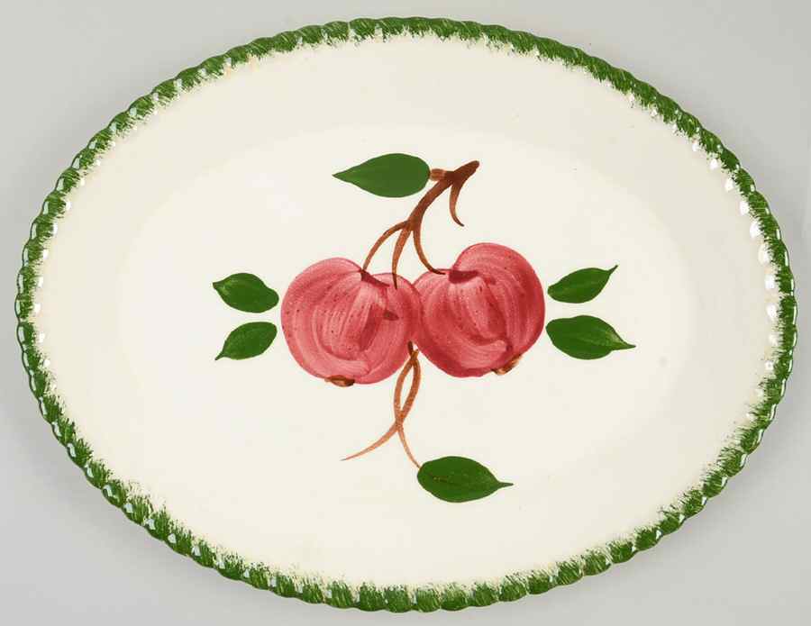 Quaker Apple 13" Oval Serving Platter by Blue Ridge Southern Pottery-1