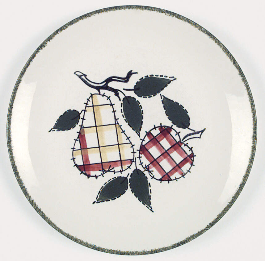 Quilted Fruit Dinner Plate by Blue Ridge Southern Pottery-1