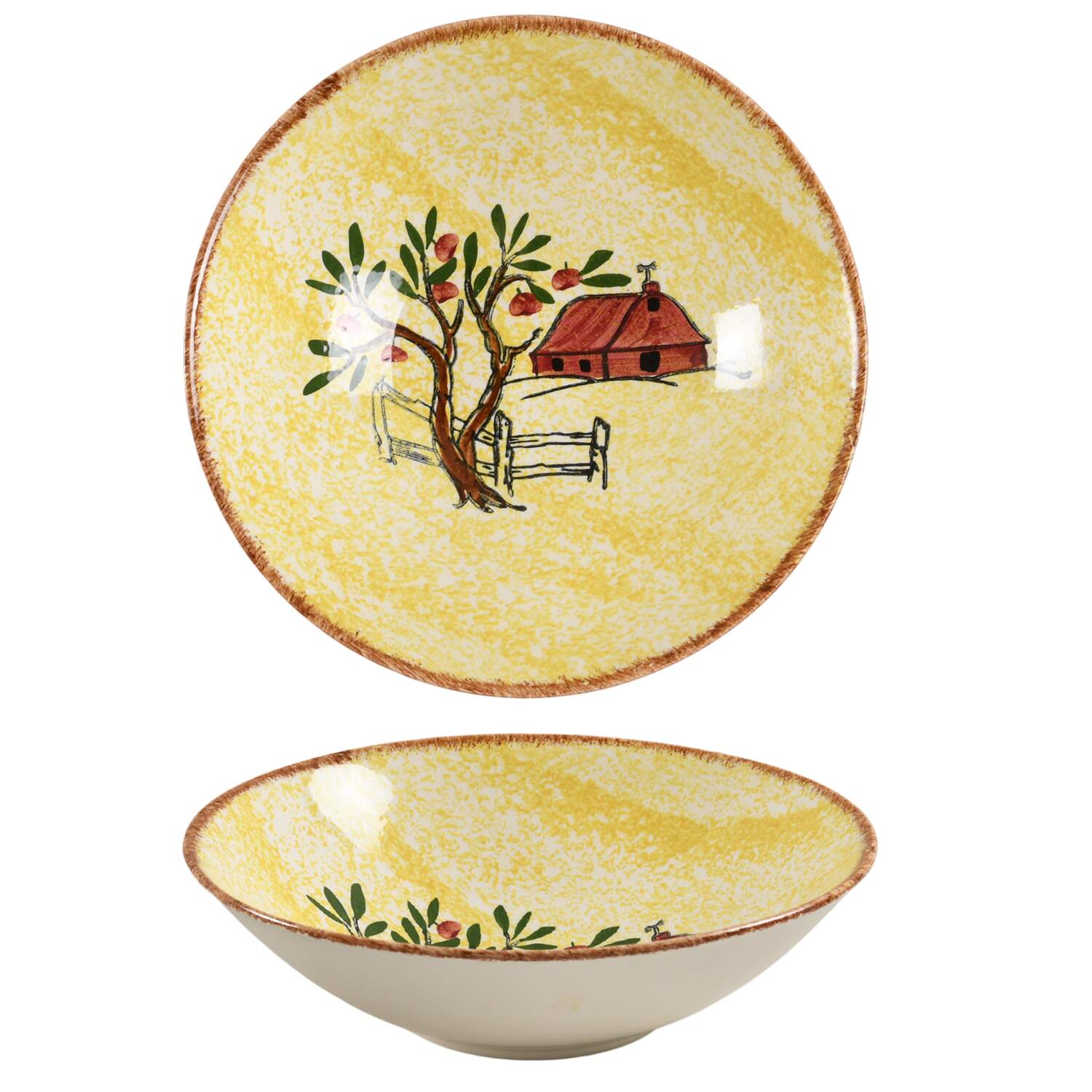 Red Barn 8" Round Vegetable Bowl by Blue Ridge Southern Pottery-1