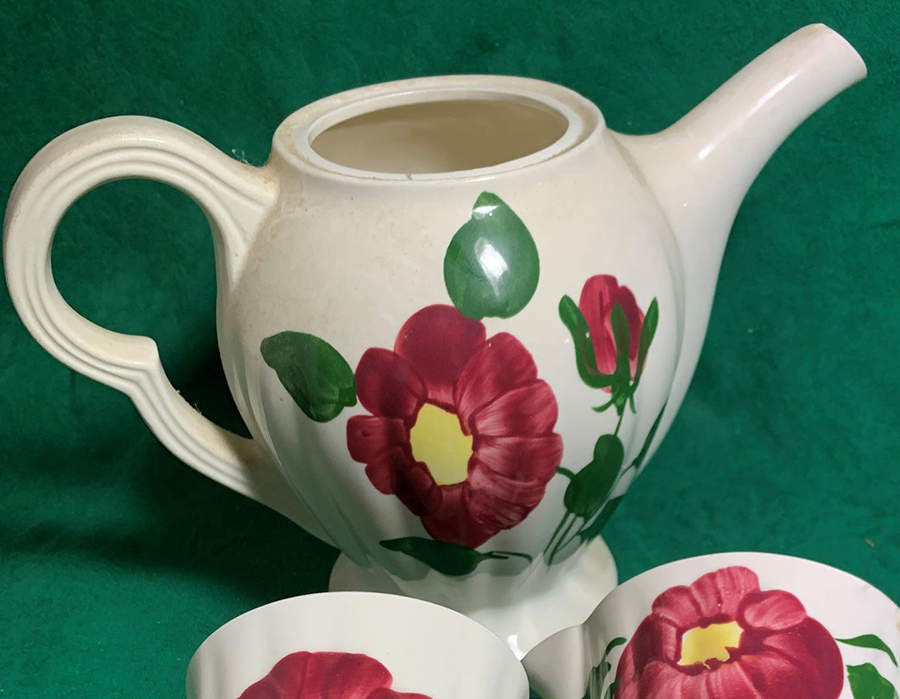 Red Nocturne Variant (Colonial) Mini Teapot No Lid by Blue Ridge Southern Pottery-1