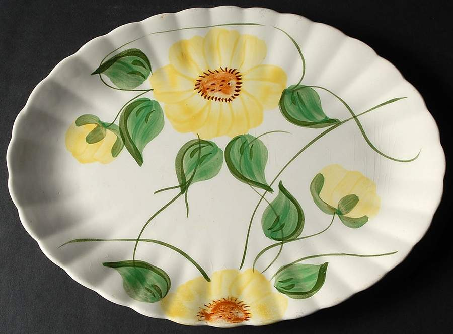 Ridge Daisy 13" Oval Serving Platter by Blue Ridge Southern Pottery-1