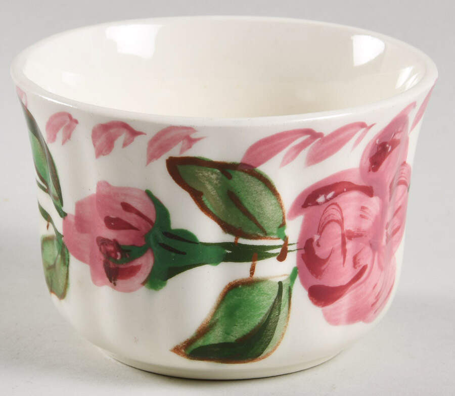 Ridge Rose Open Sugar Bowl by Blue Ridge Southern Pottery-1