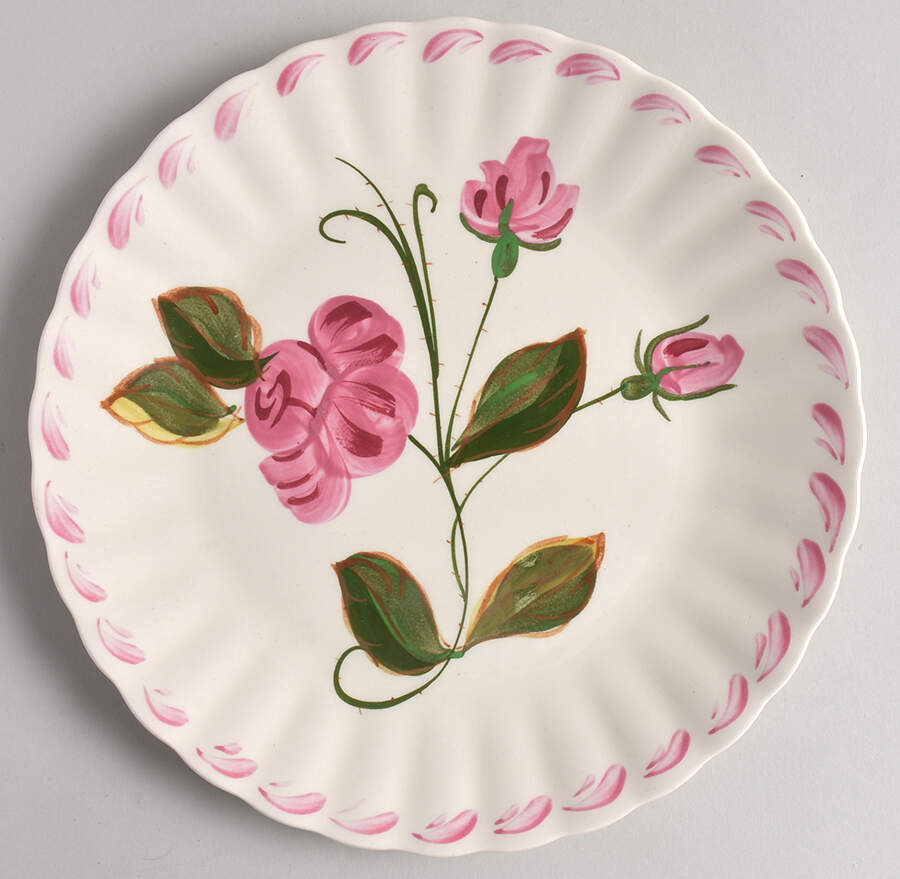Ridge Rose Luncheon Plate by Blue Ridge Southern Pottery-1