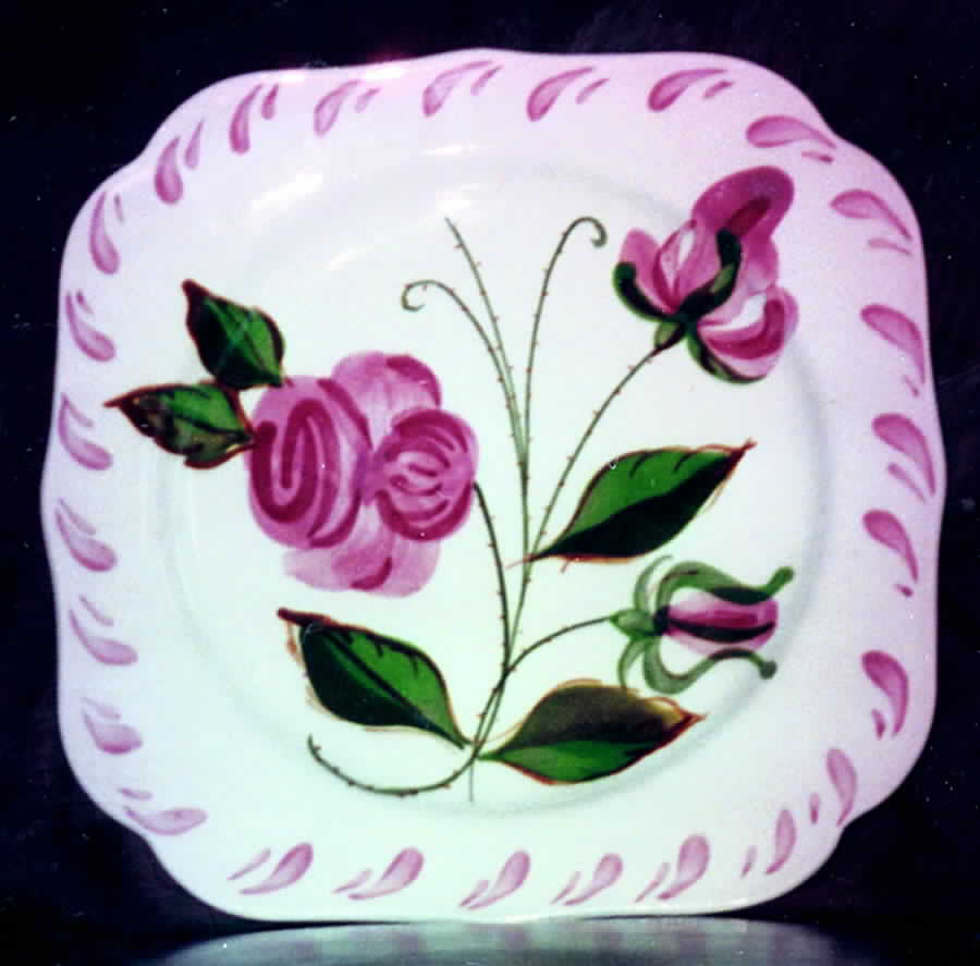 Ridge Rose Square Salad Plate by Blue Ridge Southern Pottery-1