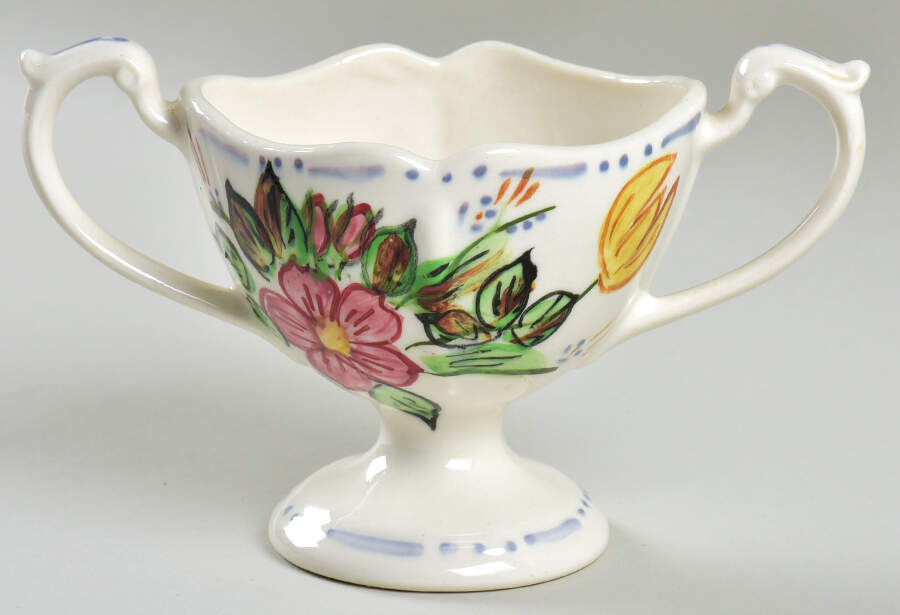Rose Marie Open Sugar Bowl by Blue Ridge Southern Pottery-1