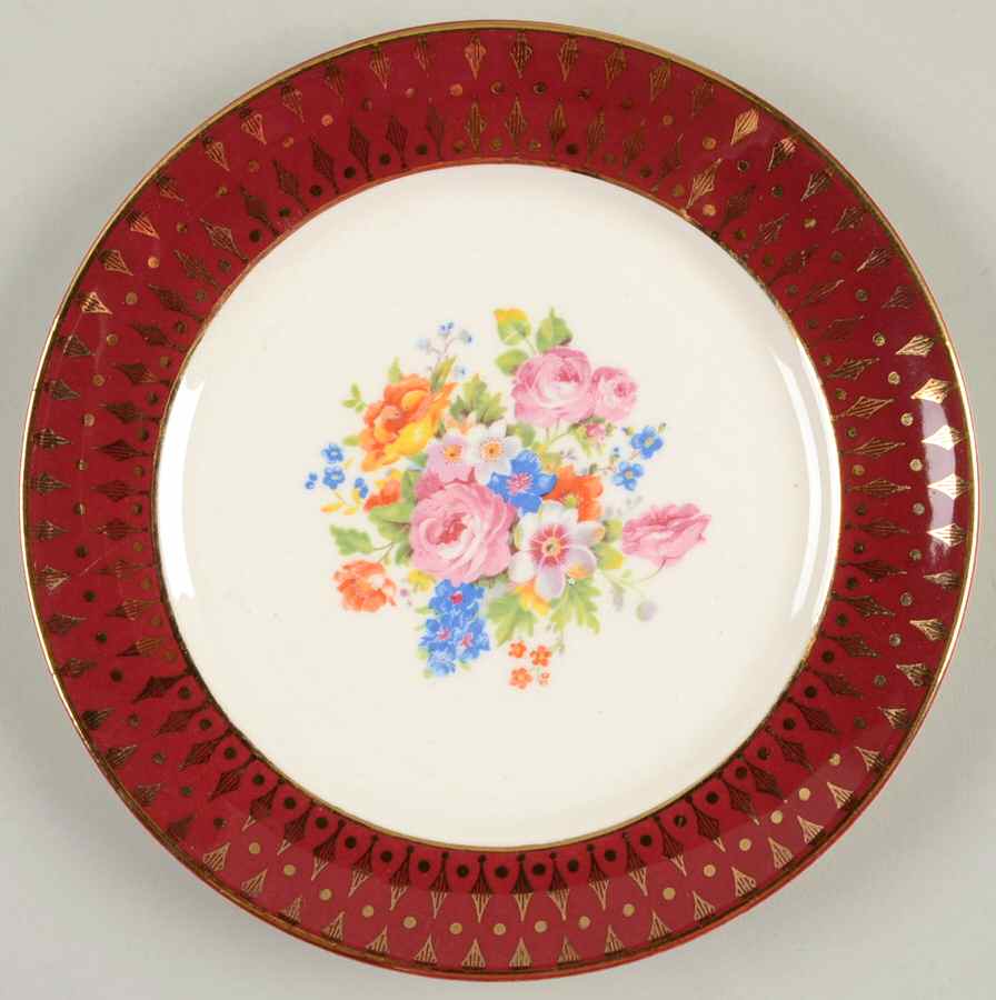 Royal Rajah Maroon Bread & Butter Plate by Blue Ridge Southern Pottery-1
