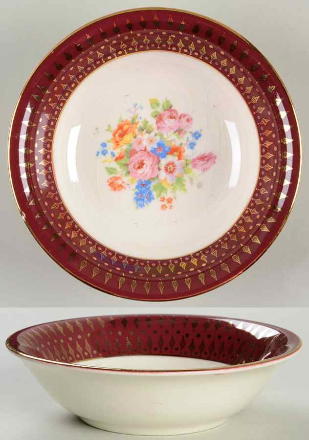 Royal Rajah Maroon Coupe Cereal Bowl by Blue Ridge Southern Pottery-1