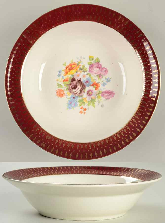 Royal Rajah Maroon 9" Round Vegetable Bowl by Blue Ridge Southern Pottery-1