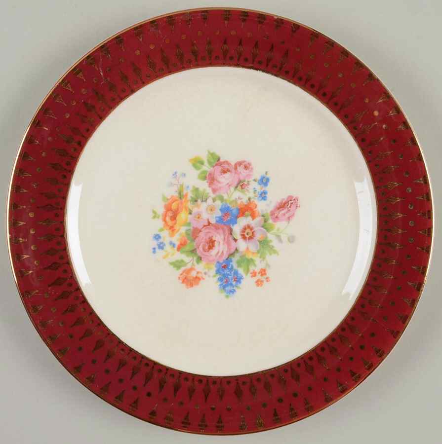 Royal Rajah Maroon Salad Plate by Blue Ridge Southern Pottery-1
