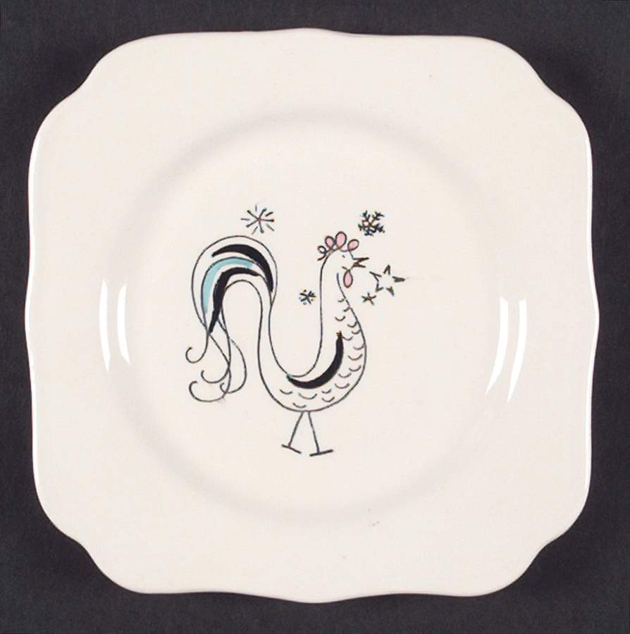 Rockport Rooster Bread & Butter Plate by Blue Ridge Southern Pottery-1