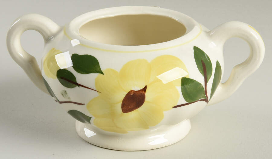 Rock Rose Yellow Lid for Sugar Bowl by Blue Ridge Southern Pottery-1