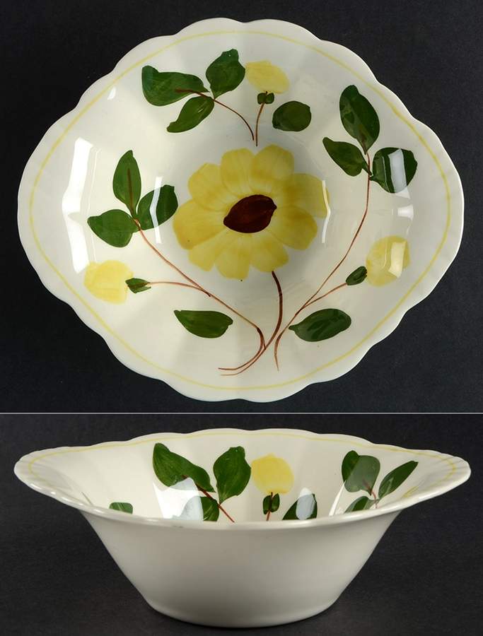 Rock Rose Yellow Lugged Cereal Bowl by Blue Ridge Southern Pottery-1