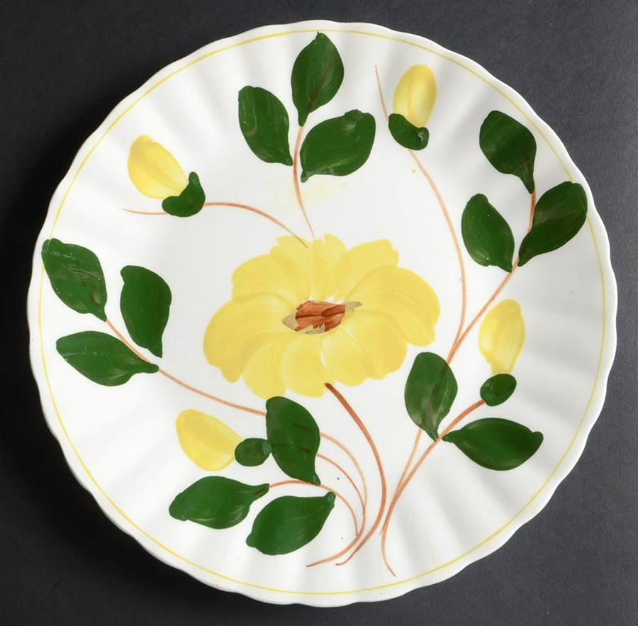 Rock Rose Yellow Luncheon Plate by Blue Ridge Southern Pottery-1