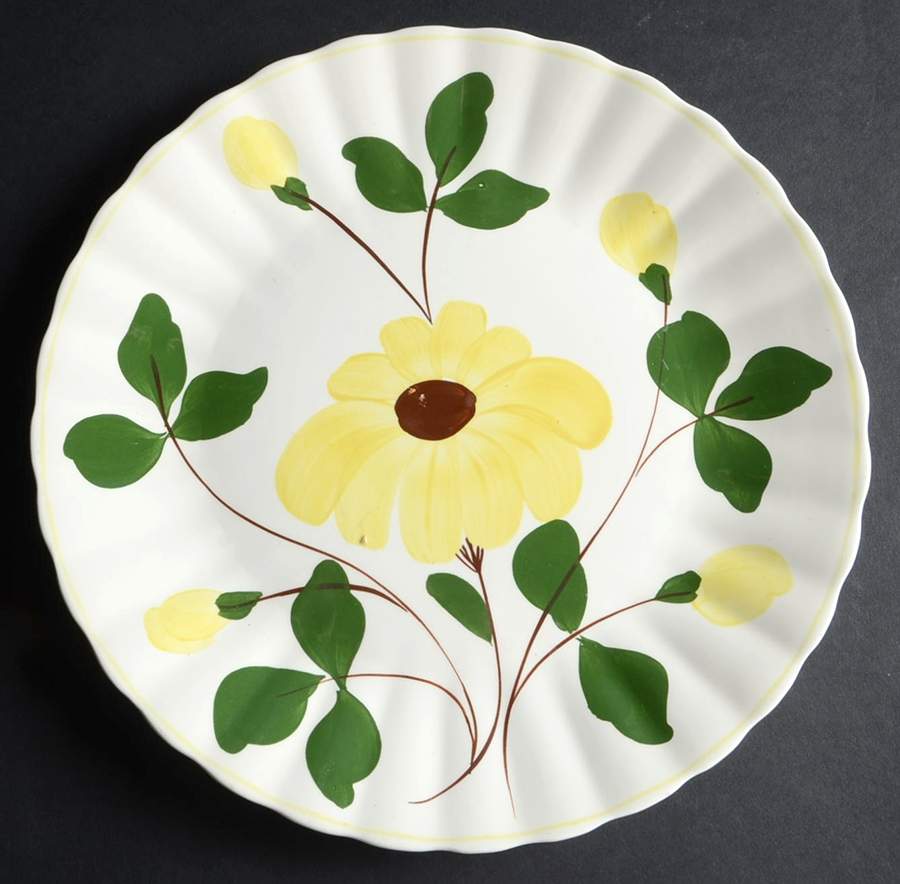 Rock Rose Yellow Dinner Plate by Blue Ridge Southern Pottery-1
