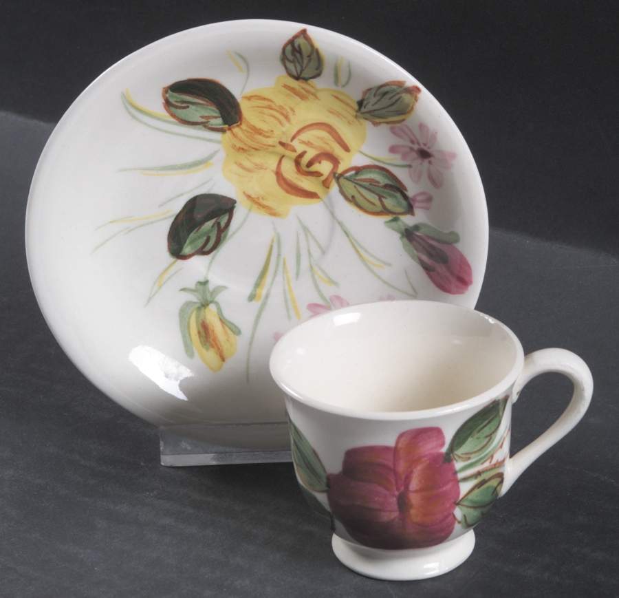 Ruth Anna Footed Demitasse Cup & Saucer Set by Blue Ridge Southern Pottery-1