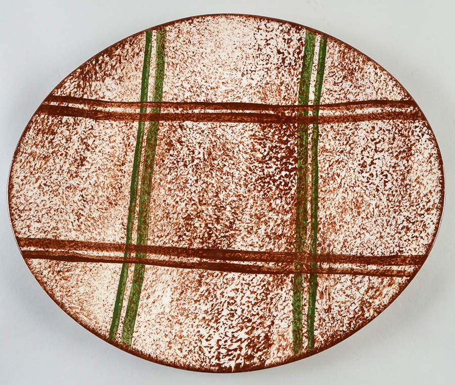 Rustic Plaid 13" Oval Serving Platter by Blue Ridge Southern Pottery-1