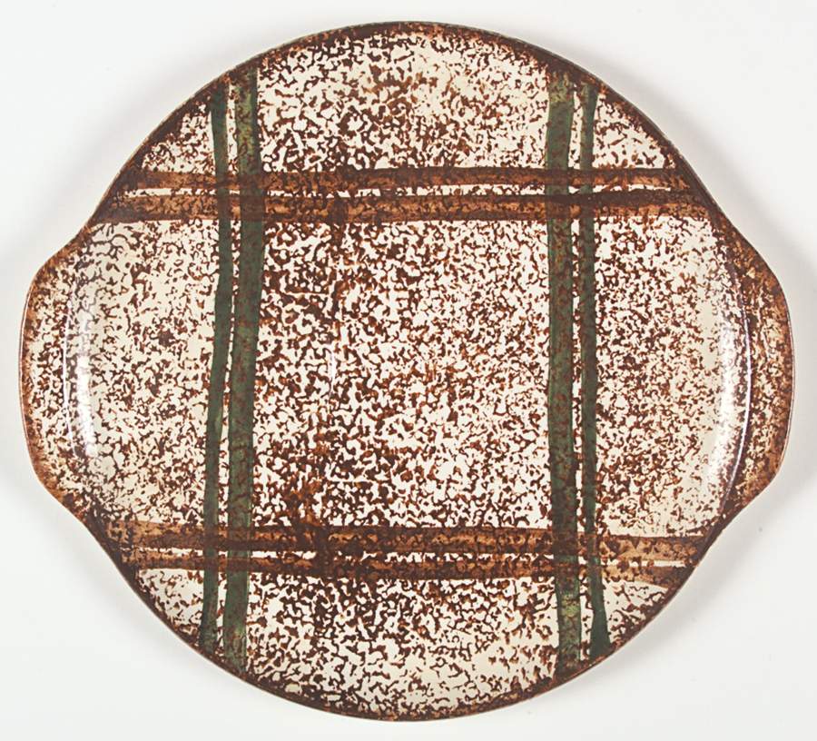 Rustic Plaid Snack Plate by Blue Ridge Southern Pottery-1