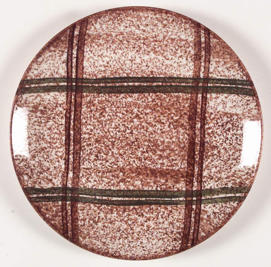 Rustic Plaid Dinner Plate by Blue Ridge Southern Pottery-1