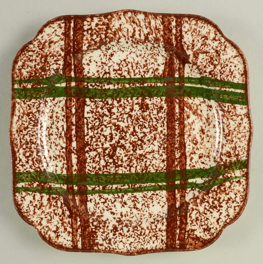 Rustic Plaid Square Salad Plate by Blue Ridge Southern Pottery-1