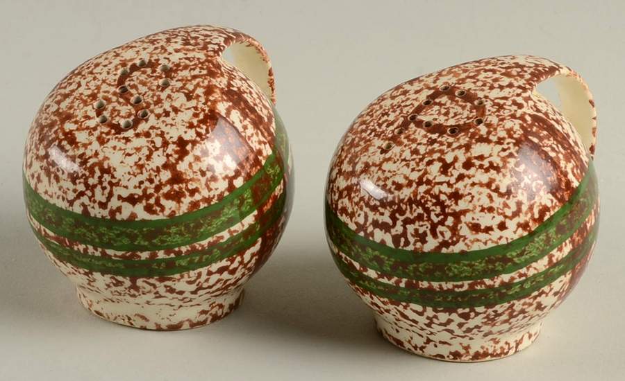 Rustic Plaid Salt & Pepper Set by Blue Ridge Southern Pottery-1