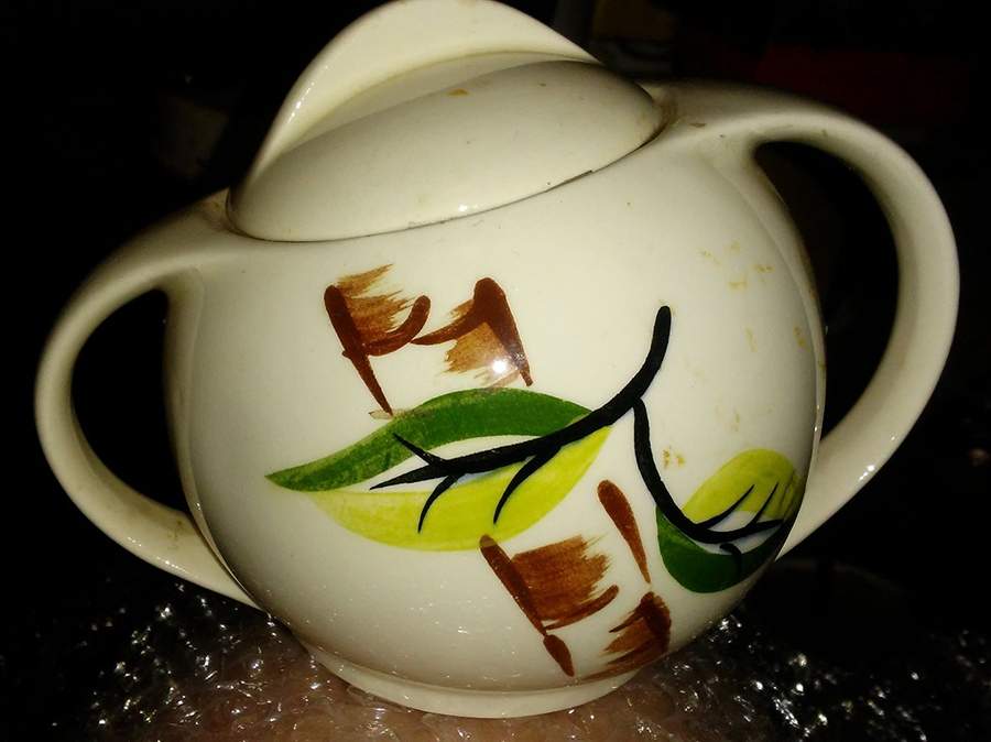 Sarasota Sugar Bowl & Lid by Blue Ridge Southern Pottery-1