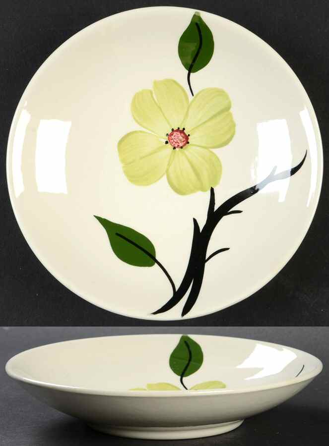 Southern Dogwood (Chartreuse) Fruit/Dessert (Sauce) Bowl by Blue Ridge Southern Pottery-1