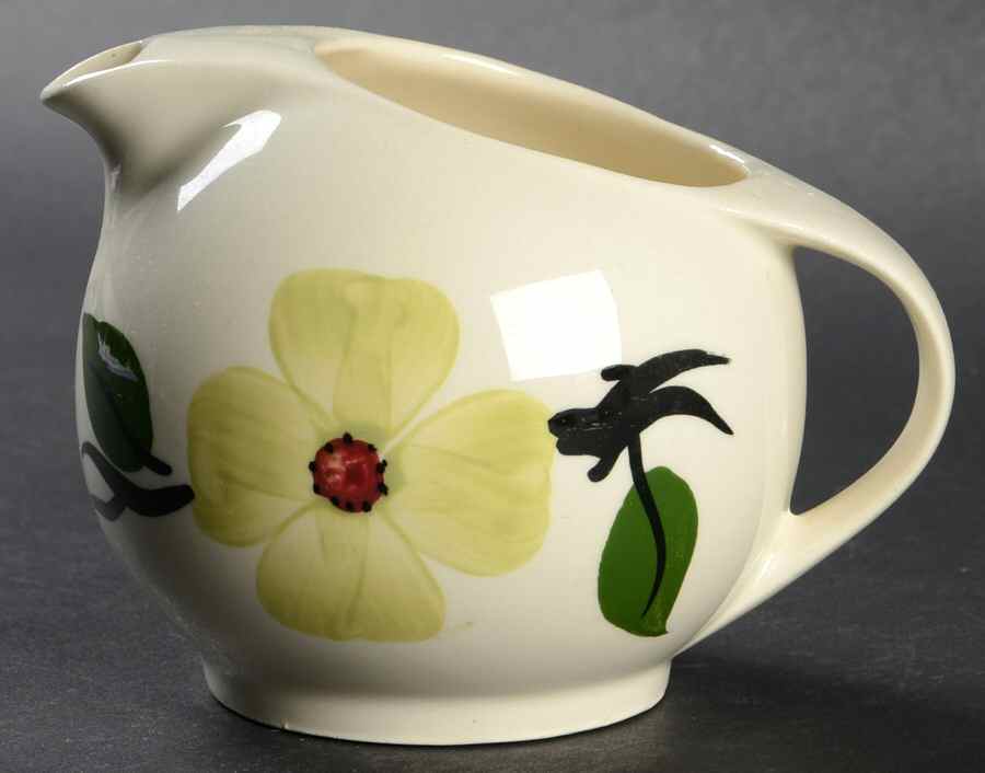 Southern Dogwood (Chartreuse) Creamer by Blue Ridge Southern Pottery-1