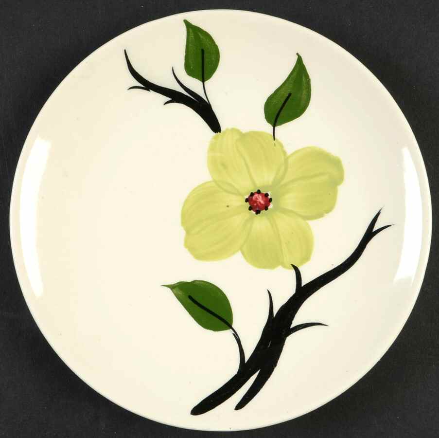 Southern Dogwood (Chartreuse) Bread & Butter Plate by Blue Ridge Southern Pottery-1
