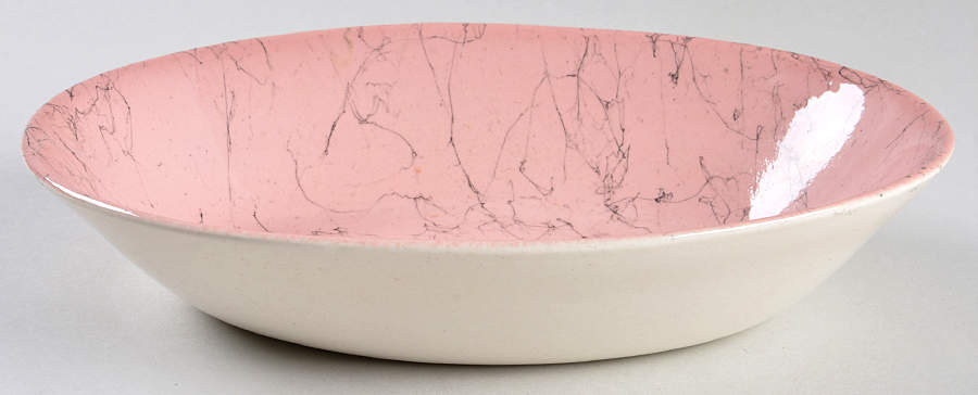 Spiderweb Pink 9" Oval Vegetable Bowl by Blue Ridge Southern Pottery-1