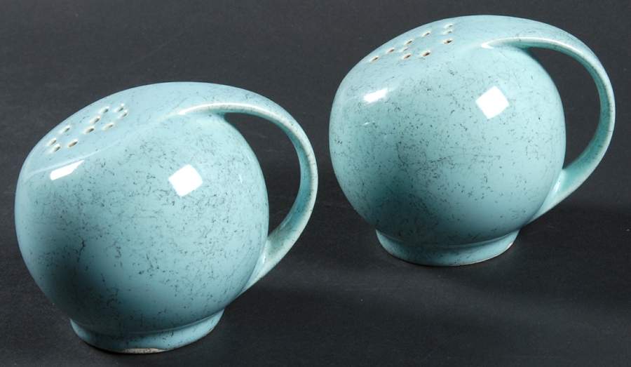 Spiderweb Blue Salt & Pepper Set by Blue Ridge Southern Pottery-1
