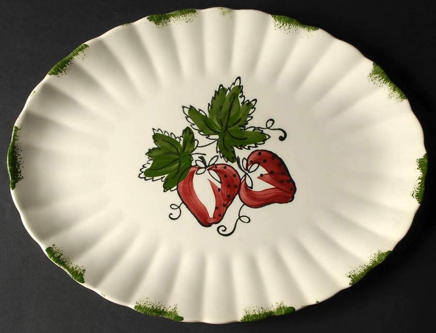 Strawberry Sundae 13" Oval Serving Platter by Blue Ridge Southern Pottery-1