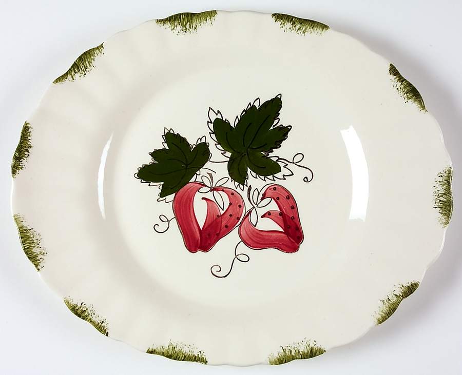 Strawberry Sundae 11" Oval Serving Platter by Blue Ridge Southern Pottery-1