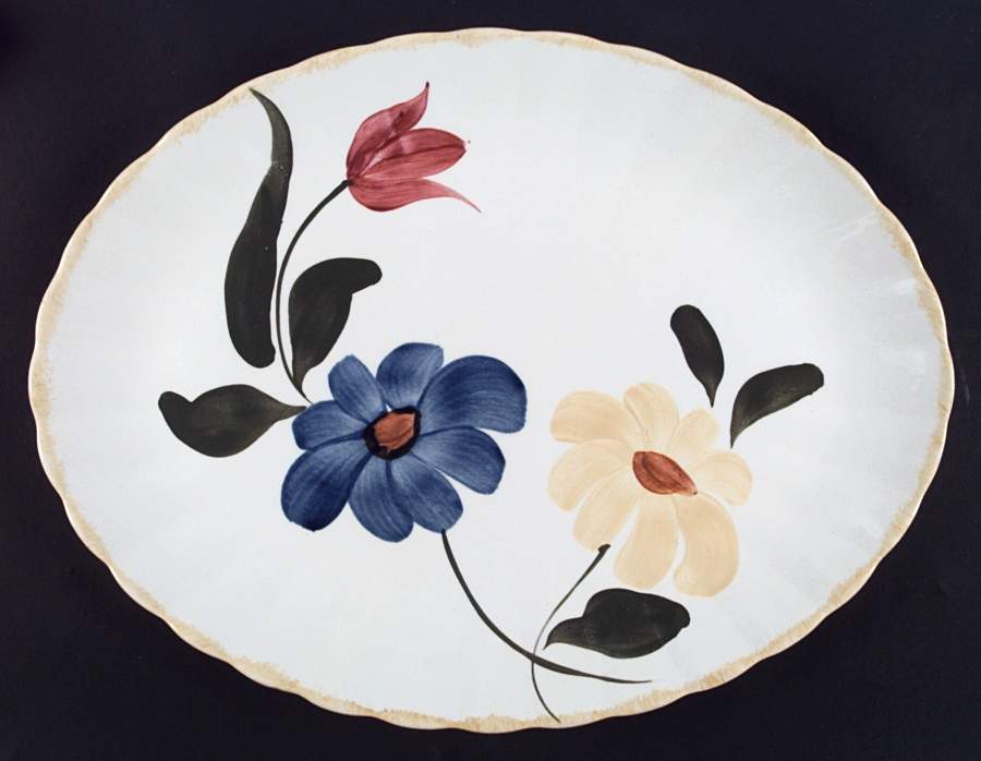 Sun Bouquet 13" Oval Serving Platter by Blue Ridge Southern Pottery-1