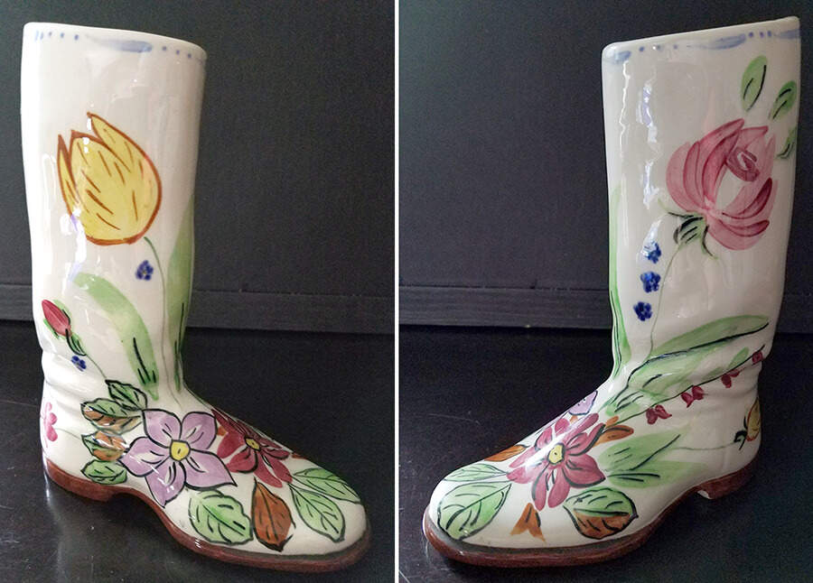 Summertime 8" Boot Vase by Blue Ridge Southern Pottery-1