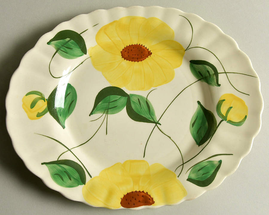 Sunflower 12" Oval Serving Platter by Blue Ridge Southern Pottery-1