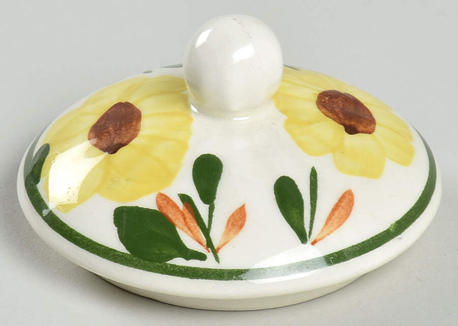 Sunbright Lid for Sugar Bowl by Blue Ridge Southern Pottery-1