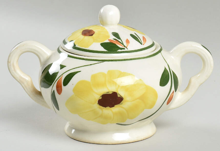 Sunbright Sugar Bowl & Lid by Blue Ridge Southern Pottery-1