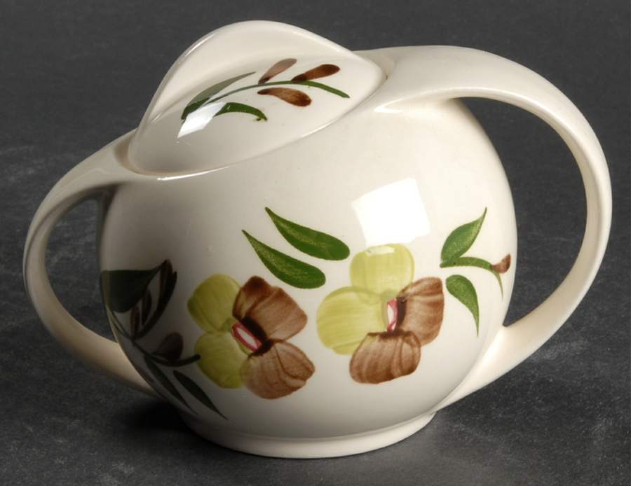Sunny Spray Sugar Bowl & Lid by Blue Ridge Southern Pottery-1