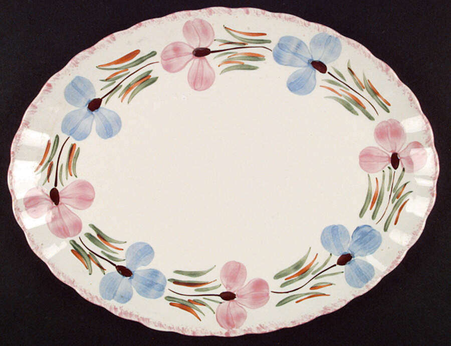 Sweet Pea 11" Oval Serving Platter by Blue Ridge Southern Pottery-1