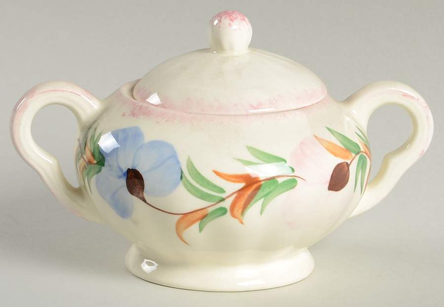 Sweet Pea Sugar Bowl & Lid by Blue Ridge Southern Pottery-1