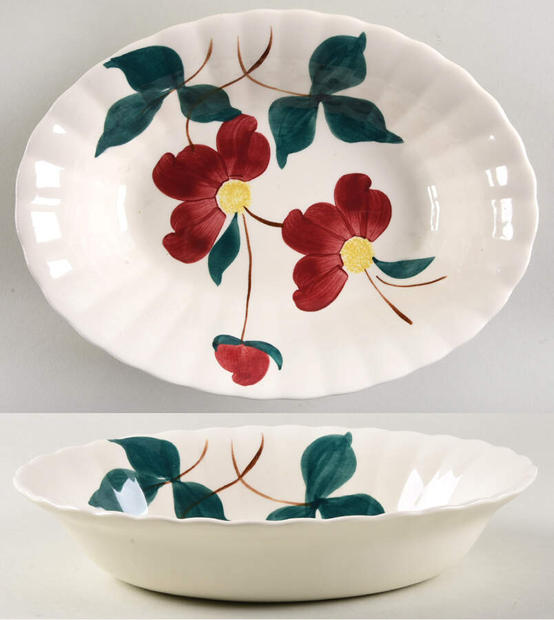 Symphony 9" Oval Vegetable Bowl by Blue Ridge Southern Pottery-1