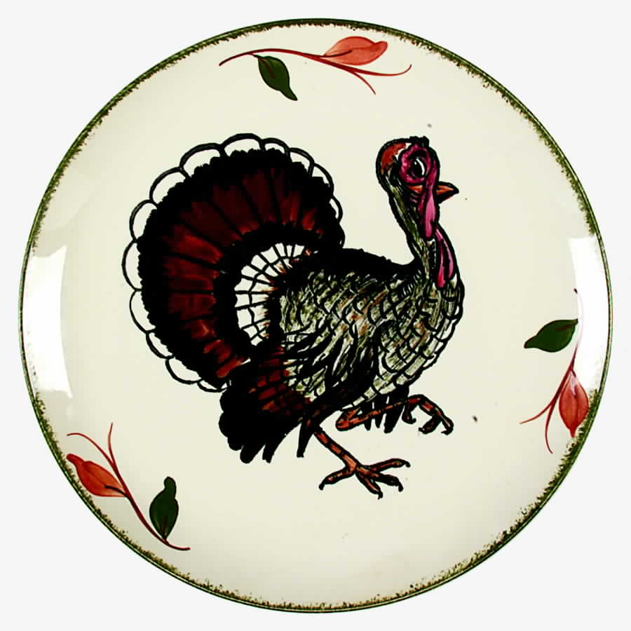 Thanksgiving Turkey Dinner Plate by Blue Ridge Southern Pottery-1