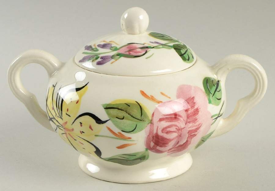 Tiger Lily Sugar Bowl & Lid by Blue Ridge Southern Pottery-1