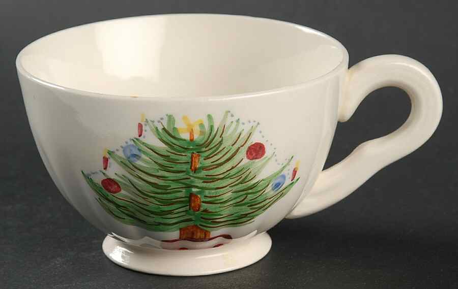 Tree with Mistletoe Footed Cup by Blue Ridge Southern Pottery-1
