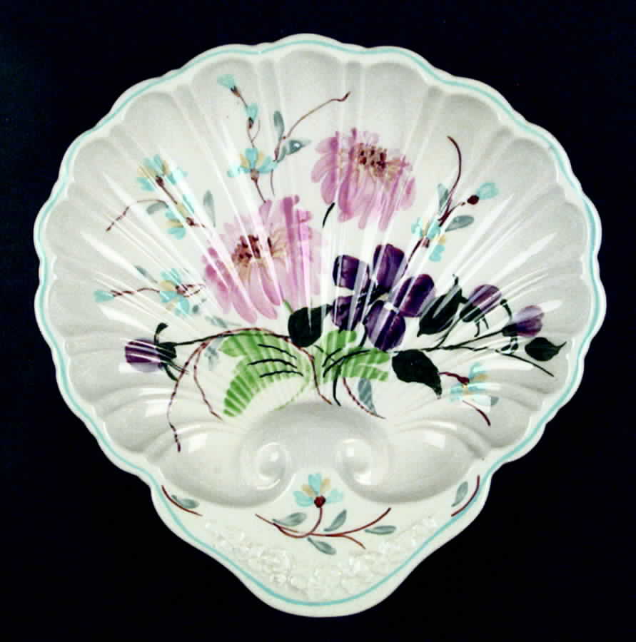 Tussie Mussie 9" Shell Shaped Bowl by Blue Ridge Southern Pottery-1
