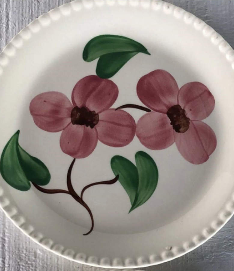 Twin Flowers Dinner Plate by Blue Ridge Southern Pottery-1