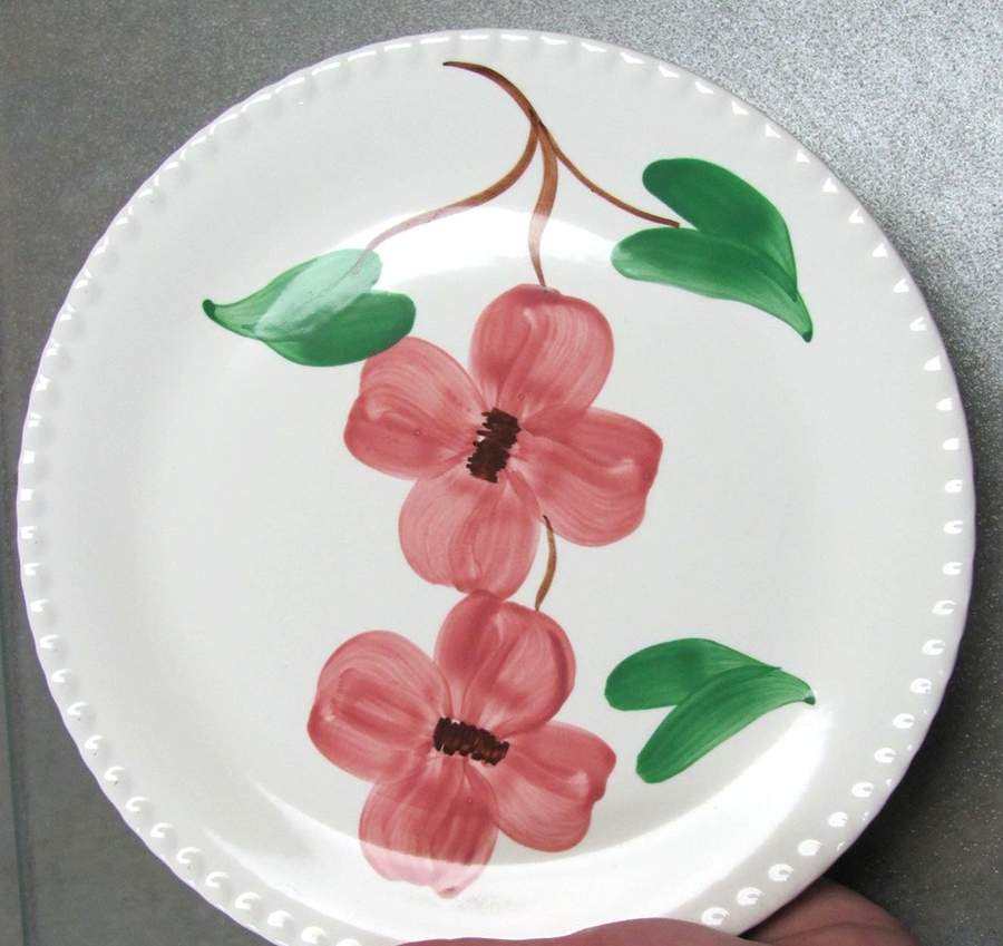 Twin Flowers Salad Plate by Blue Ridge Southern Pottery-1