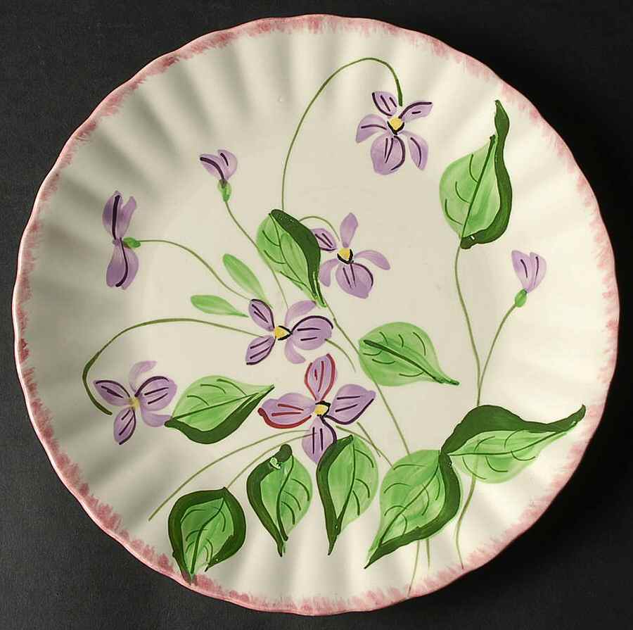 Violets Luncheon Plate by Blue Ridge Southern Pottery-1