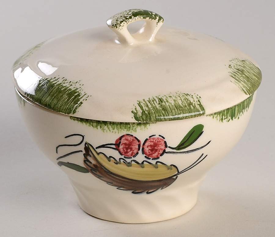 Wild Cherry 3 Sugar Bowl & Lid by Blue Ridge Southern Pottery-1